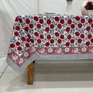 Jaipuri Handmade Unique Simple Floral Hand Block Printed Indian Cotton Eco-Friendly Durable Round <b>Table</b> <b>Cover</b> for <b>Table</b> Styling - Product Image 2