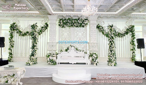 Elegante Escenario de Recepción para Bodas Tradicionales, Pilares Blancos para Bodas, Diseño Exclusivo para Bodas en el Sur, Escenario para Bodas en Atlanta - Product Image 4