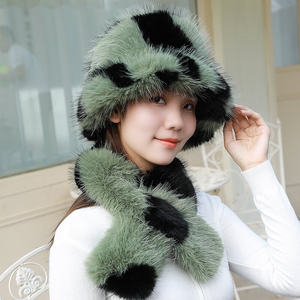 Chapeau de pêcheur en fausse fourrure style Europe-Amérique Automne-Hiver 2024, mode, chaud, couleur assortie, plage, broderie à la main - Product Image 5