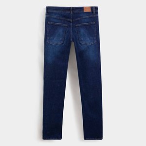 Men's Dark Blue Regular Fit Custom Made High Quality Streetwear Denim <b>Jeans</b> for Men's with High Quality Custom Embroidered logo - Product Image 4