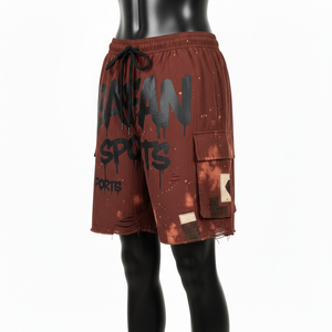 Shorts de bain pour femmes 120 GSM, séchage rapide, polyester et élasthanne, couleur rouille, lavage décoloré, logo personnalisé imprimé à l'écran. - Product Image 4