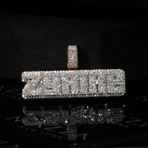 Premium ZSHINE <b>Name</b> <b>Necklace</b> Made with 925 Sterling Silver and Brilliant VVS Moissanite Diamonds - Product Image 3