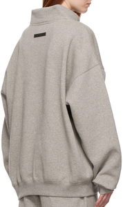 เสื้อสเวตเชิ้ตผ้าฝ้ายเทอร์รี่ปักลายสไตล์ฝรั่งเศสสำหรับผู้หญิง ทรงโอเวอร์ไซส์ คอเต่า สีเทาล้วน ระบายอากาศได้ดี สวมใส่สบาย เหมาะสำหรับฤดูใบไม้ร่วงและฤดูหนาว - Product Image 3