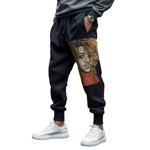 Pantalon de jogging pour homme, imprimé numérique, tissé, boutonné devant, style streetwear - Product Image 1