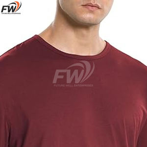 Camiseta informal de algodón 100% OEM para hombre, de color sólido, estilo largo, camiseta de verano de calidad, ropa de calle, camisetas de manga larga para hombre - Product Image 2
