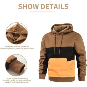 Sudaderas con Capucha para Hombre, Otoño, Bordadas, Diseño de Moda de Alta Calidad, Mezcla de Poliéster/Algodón, Color en Contraste, Estilo Urbano, Nuevas - Product Image 4