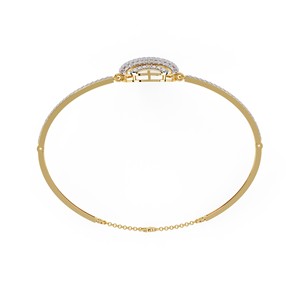 14k Solid <b>Gold</b> Designer Diamond <b>Bangle</b> CVD HPHT IGI Certified Round Lab Grown Diamond Cut Bracelet Fine Jewelry Women - Product Image 4