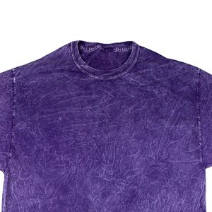 Camiseta Casual de Manga Corta con Cuello Redondo y Estampado Tie Dye Morado para Hombre, Corte Regular, Tejido de Punto, Color Sólido, Diseño Liso - Product Image 2
