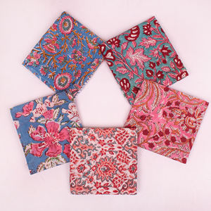 Écharpes traditionnelles indiennes faites à la main 100% coton, petites écharpes Sanganeri imprimées au bloc, bandanas, foulards, cravates – Vente en gros - Product Image 3