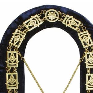 Top Selling <b>Cheap</b> Price Grand Lodge Masonic Collar <b>Chain</b> on Blue Velvet Gold Plated Masonic <b>Chain</b> Collar OEM ODM Service - Product Image 3