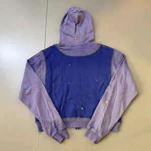 Sudadera con Capucha y Cremallera Valley Dreams, Estampado Azul y Morado, Estilo Casual Unisex, Corte Regular, Estilo Veraniego - Product Image 3