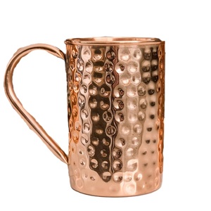 Handmade Hammered Copper Mug <b>Straight</b> Cup With Handle Vintage Design Metal Tea Mugs Home <b>Bar</b> Drink Serving Copper Mug - Product Image 1