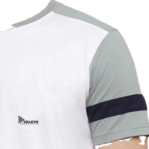 เสื้อยืดผู้ชายคุณภาพสูง ปรับแต่งได้ 100% ผ้าฝ้าย แห้งเร็ว ระบายอากาศดี ทรงหลวม แขนสั้น บริการ OEM - Product Image 4