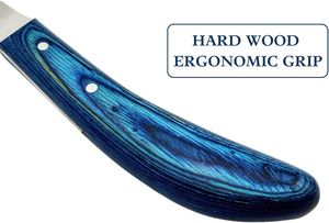 Cuchillo para pezuñas para diestros, hoja curva de acero inoxidable, mango ergonómico antideslizante, herramienta profesional para herradores de caballos y vacas - Product Image 4