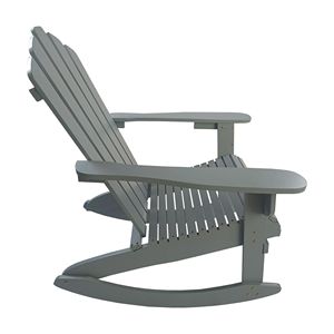 Walnut Adirondack <b>Rocking</b> <b>Chair</b> Reclining Wooden Outdoor Furniture - Product Image 5
