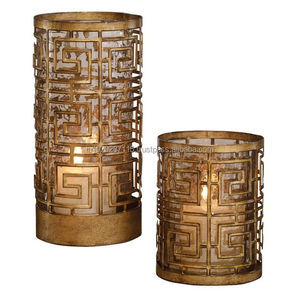 Bougeoir votif en fer à thème rustique avec motifs floraux découpés au laser parfait pour les décorations d'intérieur d'inspiration bohème - Product Image 6