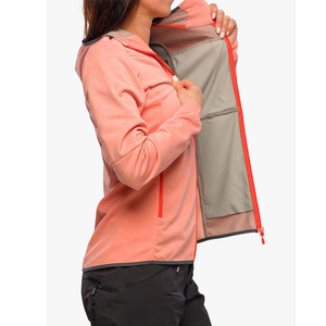 Wholesale Top Trendy Women's Coral Hooded Fleece <b>Jacket</b> Full Sleeve Zipper Closure Breathable Autumn Wear Quick Dry - Product Image 2