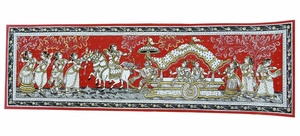 Décoration Murale Artisanale Indienne pour Cérémonies Divines - Origine Orissa - Idéale pour Intérieur et Salon - Product Image 1