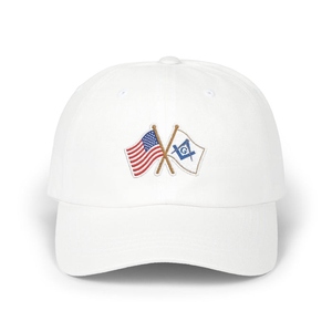 Casquette de baseball Master Mason Blue Lodge - Coton, différentes couleurs, drapeaux croisés - Product Image 4