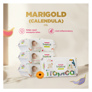 Lingettes humides tropicales Premium Mamamy, 60 lingettes - Lingettes douces en fibres naturelles pour bébés - Soin préventif contre les éruptions cutanées tropicales - Product Image 4