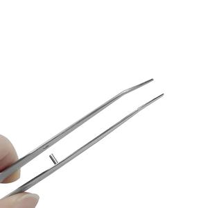 Dental Stainless Steel Surgical Manual Tweezers Serrated Curved Ergonomic Grip CE Certified Oral Examination Tool - Product Image 1