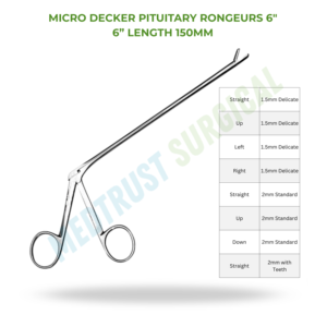 Micro Decker Pituitary Rongeurs 150mm Instrumento Quirúrgico Neuroespinal para Corte Óseo - Product Image 2