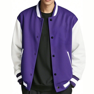 New Custom Design Men's Varsity Baseball <b>Jacket</b> 100% Cotton Soft Shell Microfleece <b>Plus</b> <b>Size</b> Winter Fashion - Product Image 1