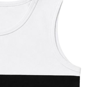 <b>White</b> And Black <b>Men</b> Sleeveless Tank Top Color Block Design Casual Summer <b>Vest</b> Gym Fitness Workout Muscle Shirt Cotton Athletic - Product Image 5