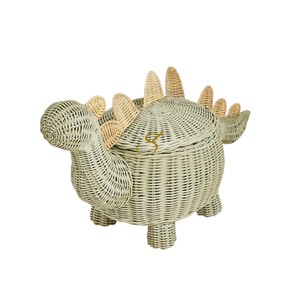 Cesta de Almacenamiento de Mimbre con Forma de Dinosaurio, Organizador Hecho a Mano de Ratán Natural para Habitación Infantil, Guardería y Hogar - Product Image 5