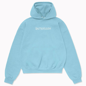 Sweat-shirt à capuche bleu clair pour homme, coupe oversize, imprimé dessin animé au dos, style décontracté pour l'automne - Product Image 2