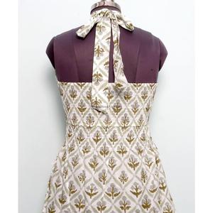 Robe Midi Moulante en Coton à Motifs Floraux Moderne de Haute Qualité pour Femme, Magnifique, Col Halter, Dos Nu, Sans Manches, Respirante et Écologique - Product Image 6