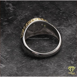Bague de luxe en argent sterling 925 avec diamant de laboratoire et pierre noire pour les grossistes mondiaux en bijoux - Product Image 4