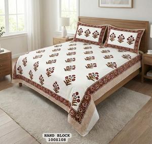 Draps de lit king size en pur coton, fabriqués en Inde, avec 2 taies d'oreiller réversibles à fermeture éclair, pour chambre à coucher, disponibles à la vente. - Product Image 3