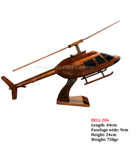 Modelo de Helicóptero de Madera BELL-206, Escala 1:27, 17 Pulgadas de Largo, Modelo de Madera Duradero para Decorar y como Recuerdo de Vietnam - Product Image 1