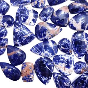 อัญมณีหลวมธรรมชาติ Sodalite ทั้งหมดผสมรูปทรง Cabochons อัญมณี Sodalite กึ่งมีค่าสําหรับเครื่องประดับ - Product Image 3