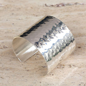 กำไลข้อมือเงินตอกลาย, กำไลปรับขนาดได้, เครื่องประดับสไตล์มินิมอลโบโฮสำหรับผู้หญิง, ของขวัญวันเกิดสุดพิเศษสำหรับเธอ - Product Image 3