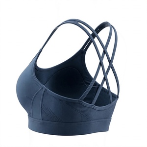 Sujetador deportivo sin costuras para mujer, copa completa, color personalizado, espalda cruzada, sin aros, transpirable, elástico en cuatro direcciones - Product Image 2