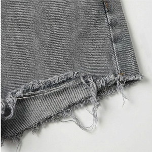 Summer Active Wear Cotton <b>Jogging</b> Acid Washed <b>Denim</b> Shorts For Women And Girls Customized Color Casual Fashion Apparel - Product Image 4