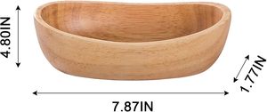 Plato Ovalado de Madera Antiguo para Frutas, Tazón de Servir en Forma de Barco, Recipiente Rústico para Guardar Bocadillos y Pan, Plato para Postres - Product Image 6
