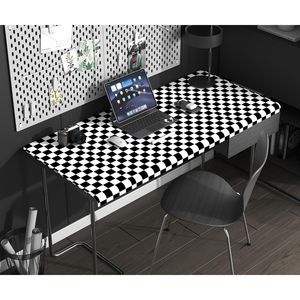 Papel Tapiz Moderno Autoadhesivo con Diseño de Rejilla, 17.7''x78.8'', Mosaico Blanco y Negro, Papel Decorativo Adhesivo Removible para Pared - Product Image 3