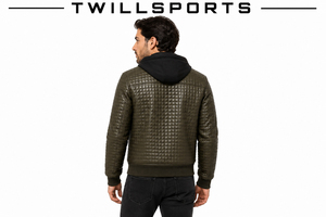 Custom Men's Quilted PU Leather Biker <b>Jacket</b> Premium Motorcycle Outerwear Long Sleeve Stylish Stand Collar Waterproof Breathable - Product Image 4