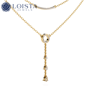 DiamondX 18K Solid Gold Tennis Necklace Single <b>Row</b> Diamond Fashion Engagement Necklace - Product Image 4