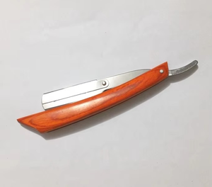 Custom Pouch or logo Steel Razors Folding Shaving Knife Wood Handle Straight razor Knife <b>Barber</b> razor with Replaceable <b>Blades</b> - Product Image 3
