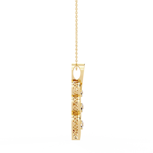 10K 14K 18K Yellow Gold Spiral Pendant Featuring Three Brilliant Round Lab Grown Diamonds Modern Infinity Twist Design <b>Necklace</b> - Product Image 2