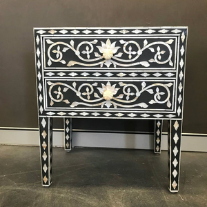 Table de chevet en nacre noire et blanche disponible à prix de gros dans chaque catégorie pour les maisons de luxe. - Product Image 1