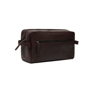 Leather <b>Toiletry</b> <b>Bag</b> Rectangle Minimalist Durable Travel Storage <b>Bag</b> <b>for</b> <b>Men</b> Shaving Kit Organizer Dark Brown - Product Image 1