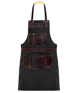 2026 Custom High Quality Hair Cutting Barber Salon <b>Aprons</b> Comfortable Cotton Denim Leather-Haircutting Gown Hairdressing Cape - Product Image 1