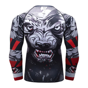 Custom MMA Rash Guard <b>Men</b> Long Sleeve <b>Compression</b> <b>Shirt</b> BJJ Jiu Jitsu Martial Arts Fitness Training Top - Product Image 5