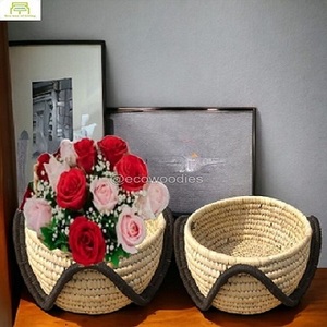 Décoratif rustique beige clair en paille de blé, vintage, écologique, biodégradable, multi-usages, tissé à la main, pour intérieur et extérieur - Product Image 3