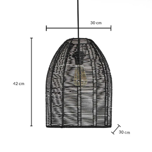 Black Rope woven pendant <b>lamp</b> shade Natural woven <b>lamp</b> shade hanging Living room bedroom <b>lamp</b> <b>Kitchen</b> hallways hanging <b>lamp</b> - Product Image 2